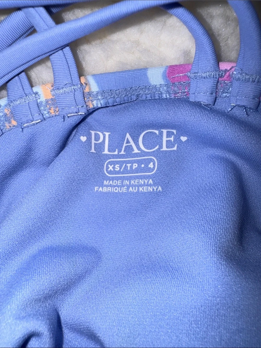 The Children's Place Blue Floral Strappy One-Piece Swimsuit NWOT